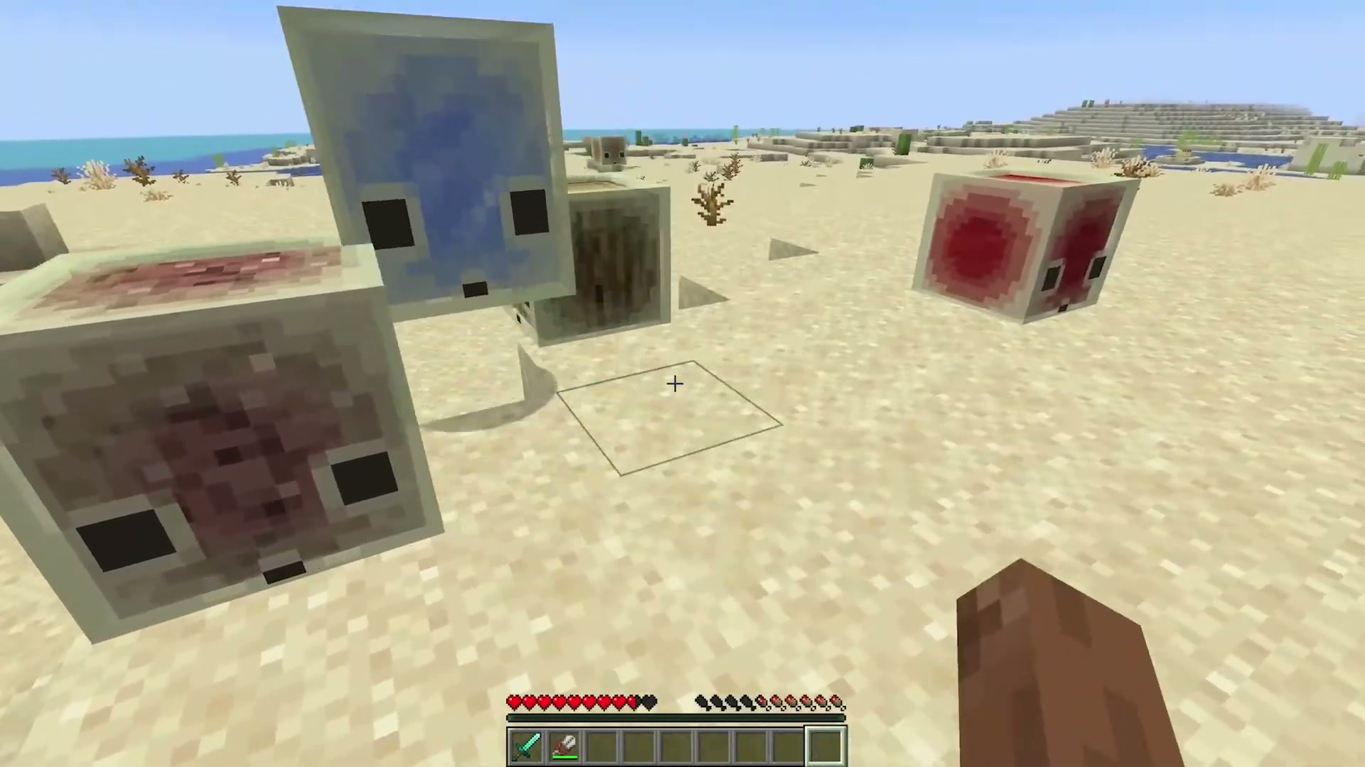 Sześciany siarkowe absorbujące różne materiały