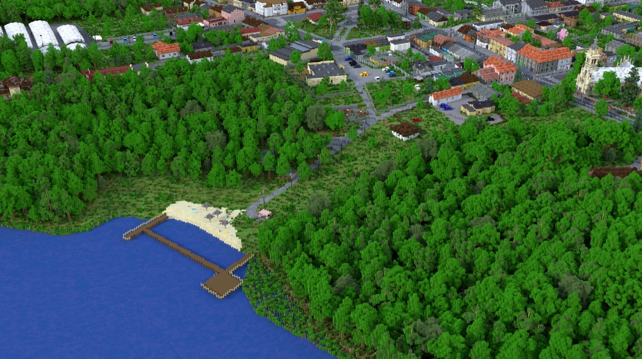 Chodecz odtworzony w Minecraft — projekt BTE Poland