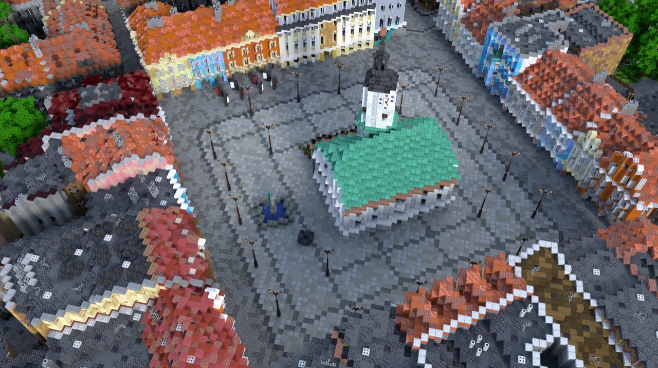 Gliwice odtworzone w Minecraft — projekt BTE Poland