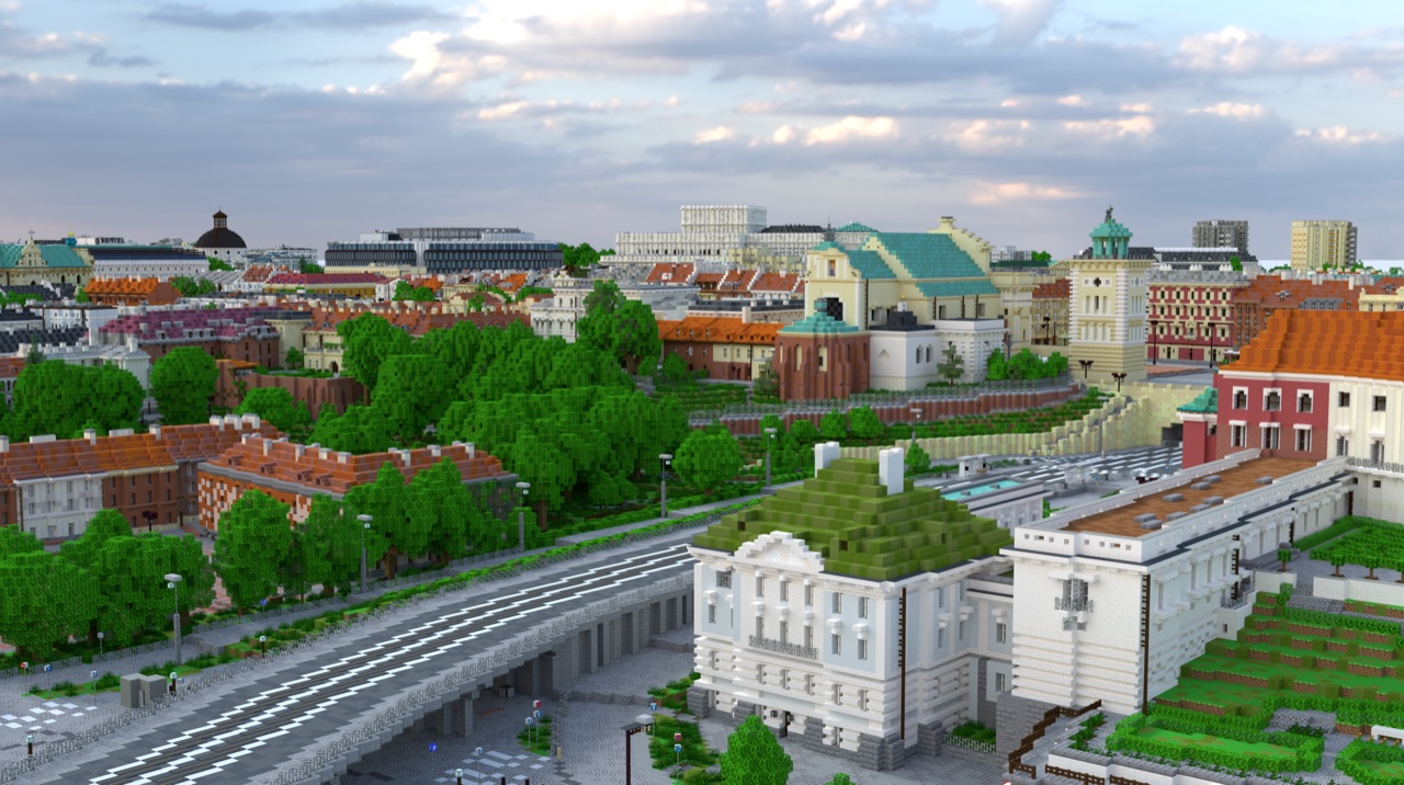 Warszawa odtworzona w Minecraft — projekt BTE Poland