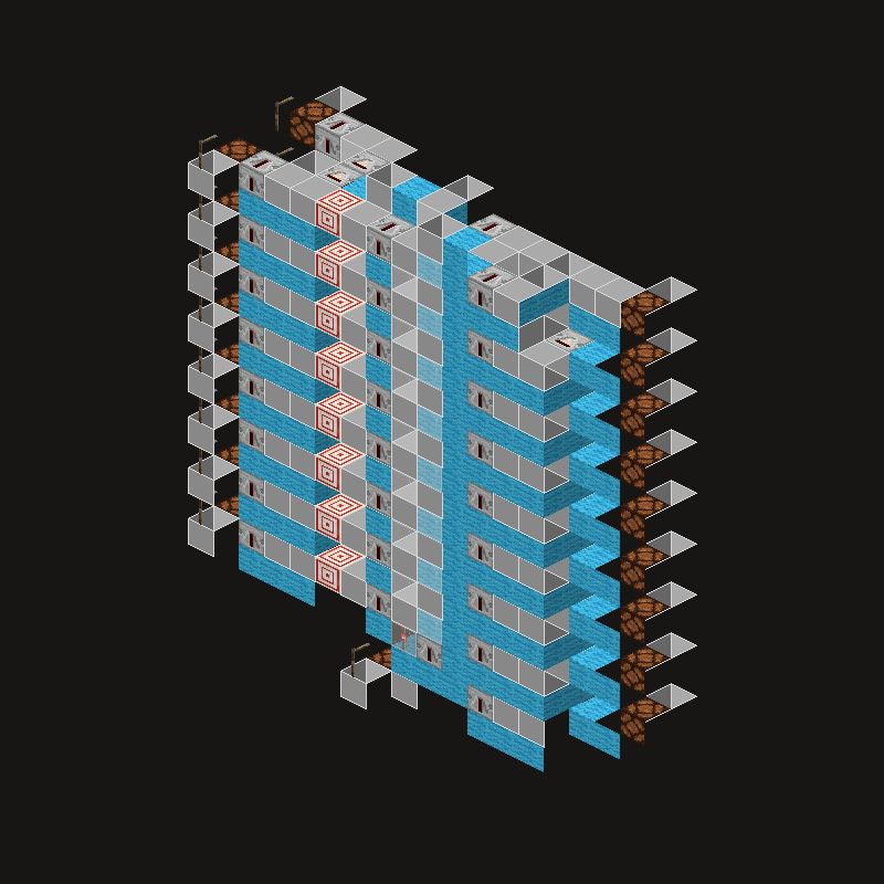 Podgląd schematyki: 8-bitowy akumulator CCA (redstone)