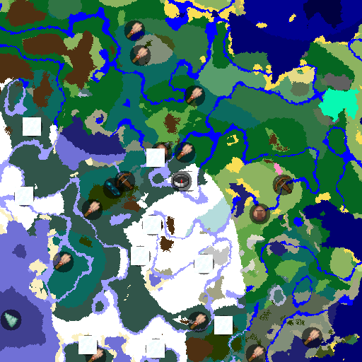 Mapa biomów seeda Minecraft 2105780120865498318 - Arktyczna wioska z igloo i ruinami szlaku