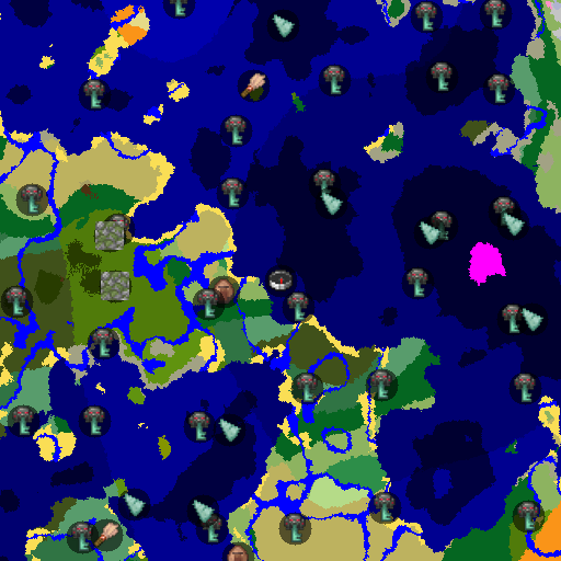 Mapa biomów seeda Minecraft -1449152180364425485 - Bujne Jaskinie z Trzema Komnatami Prób