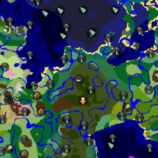 Mapa biomów seeda Minecraft 8486672581758651406 - Ciemny las, bujne jaskinie i monument