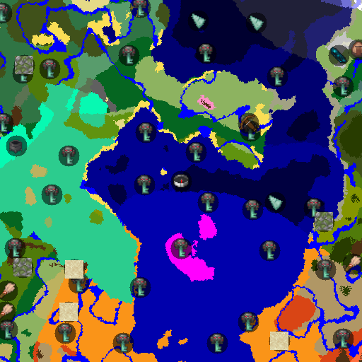 Mapa biomów seeda Minecraft -1075708716890725434 - Ciepła grzybowa zatoka