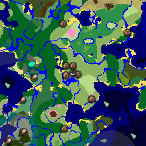 Mapa biomów seeda Minecraft 125568173 - Cztery wioski na spawnie