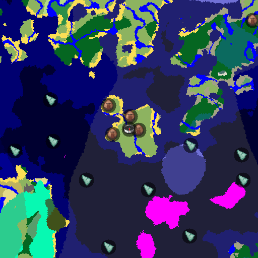 Mapa biomów seeda Minecraft 2218715947278290213 - Cztery wioski na wyspie przetrwania