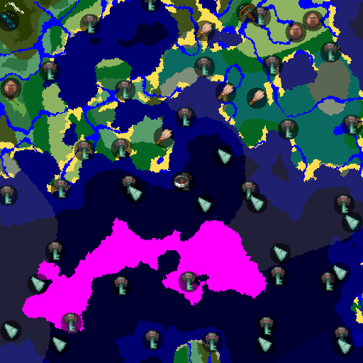 Mapa biomów seeda Minecraft 2842901415727422438 - Długa wyspa pięciu monumentów