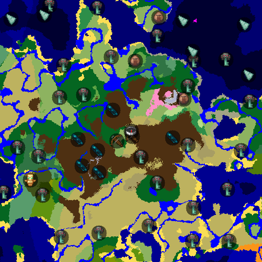 Mapa biomów seeda Minecraft 3965920263839006335 - Dwa posterunki i wioska