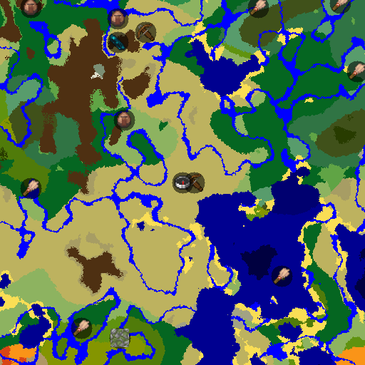 Mapa biomów seeda Minecraft -5265647646572948728 - Dwóch kowali i podwójny portal Endu