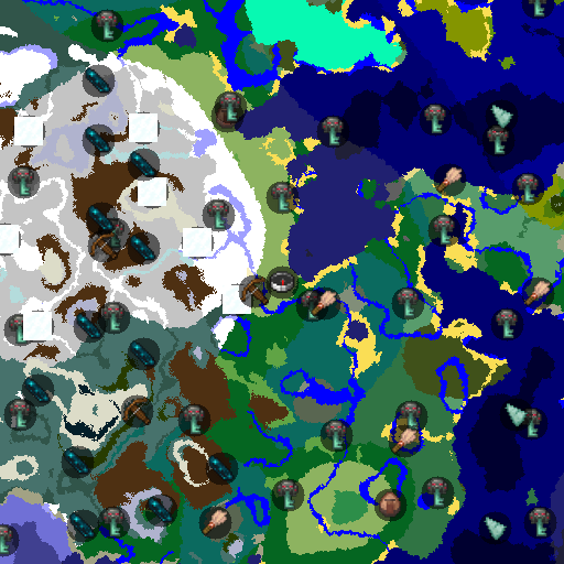 Mapa biomów seeda Minecraft 5146159088207717555 - Dziesięć Antycznych Miast w jednej Głębokiej Ciemności