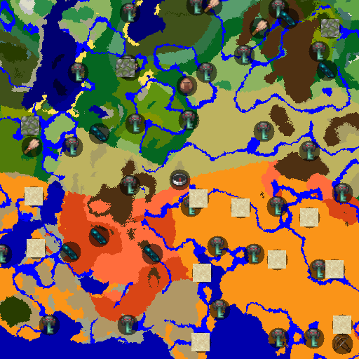Mapa biomów seeda Minecraft -8100027401965417270 - Dziki Zachód - Wioska w Pustkowiach