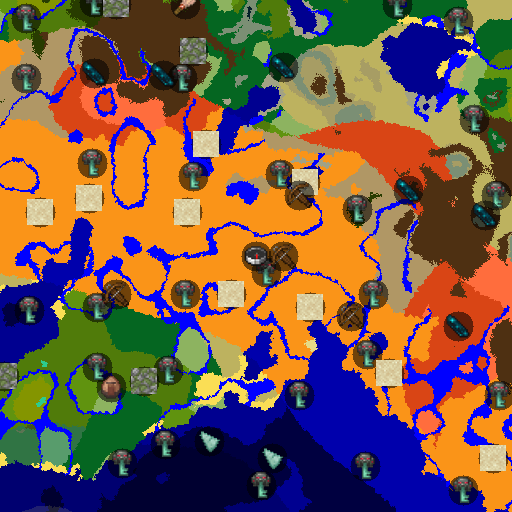 Mapa biomów seeda Minecraft 4621516844364984175 - Forpoczta Rabusiów i Kuźnia z Obsydianem