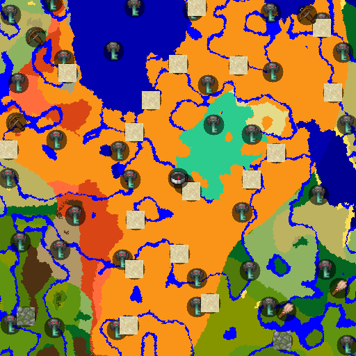 Mapa biomów seeda Minecraft 49184 - Górska wioska, świątynia i bagno namorzynowe