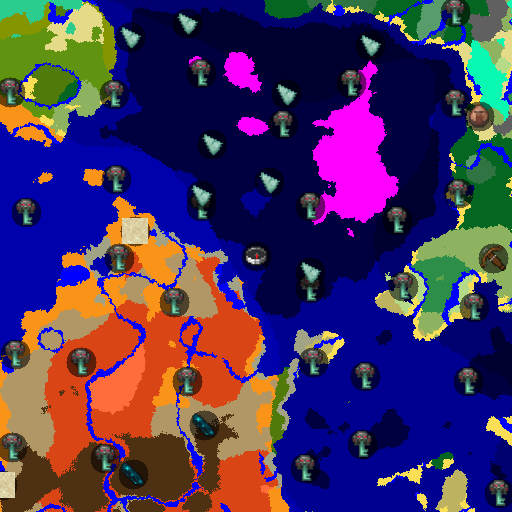 Mapa biomów seeda Minecraft -1348008547075949990 - Grzybowe morze czterech wysp
