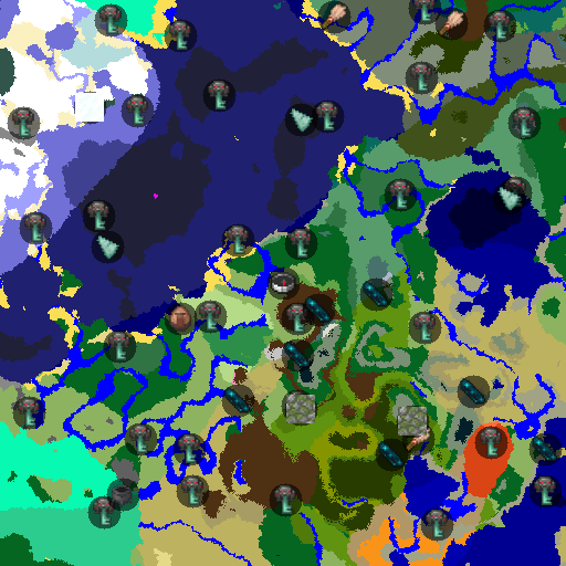 Mapa biomów seeda Minecraft 5874101288974760850 - Każdy biom przy spawnie z wiśniowym gajem