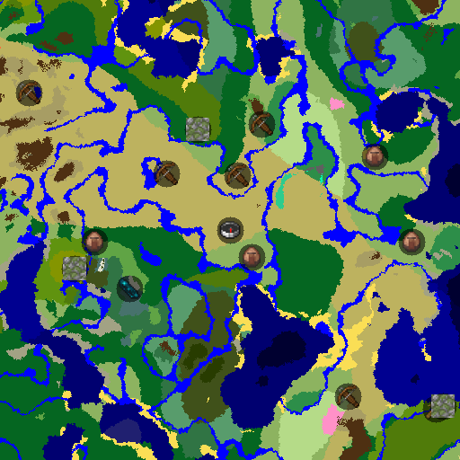 Mapa biomów seeda Minecraft -7604618931232330853 - Kowal na równinach i portal w sawannie