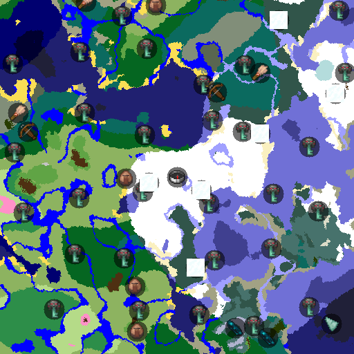 Mapa biomów seeda Minecraft -2095471597570576945 - Lodowa Kuźnia za Zamarzniętym Jeziorem