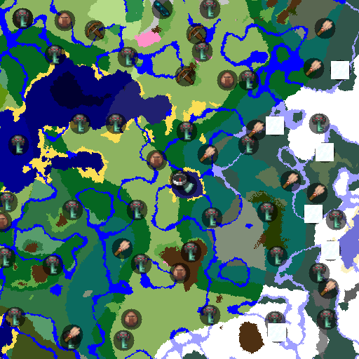 Mapa biomów seeda Minecraft -6321365026967846424 - Monument w jeziorze przy spawnie