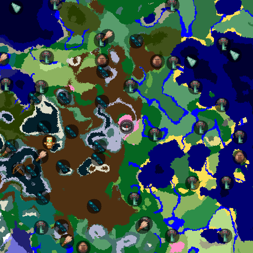Mapa biomów seeda Minecraft 4459605219549419 - Mroźny Wiśniowy Gaj - Trzy Biomy na Raz