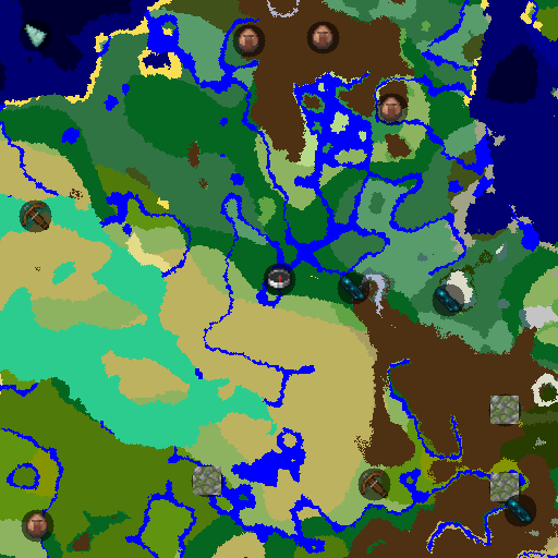 Mapa biomów seeda Minecraft -4890848222659350158 - Posterunek złoczyńców w namorzynach