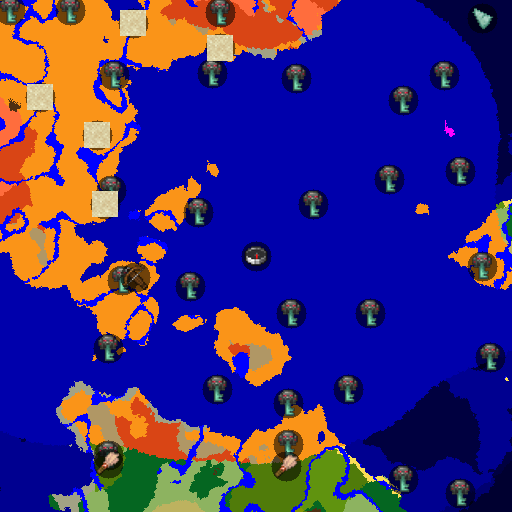 Mapa biomów seeda Minecraft -7740300553320684095 - Pustynna Wyspa z Dwoma Drzewami