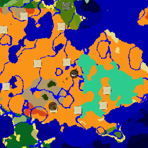 Mapa biomów seeda Minecraft 5597042482980506058 - Safari łodzią i pustynna piramida