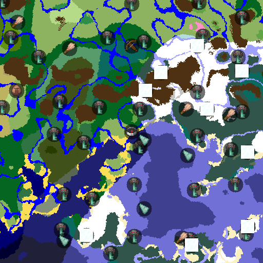 Mapa biomów seeda Minecraft 102 - Seed 102 - Głęboka Ciemność tuż przy spawnie