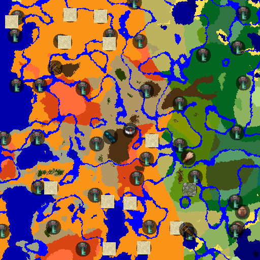 Mapa biomów seeda Minecraft 200 - Seed 200 - mesa, las i erozja tuż obok