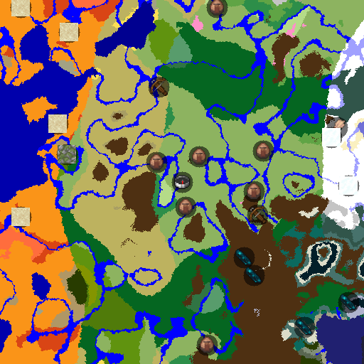 Mapa biomów seeda Minecraft -3162519981202041935 - Siedem wiosek na wyciągnięcie ręki