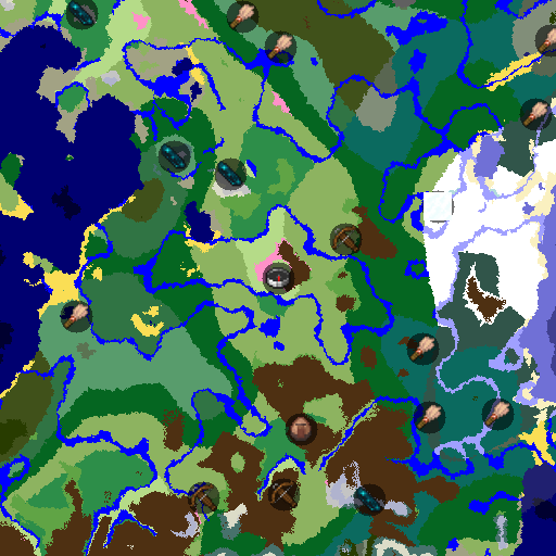 Mapa biomów seeda Minecraft 454655646551226 - Słonecznikowa dolina w wieńcu wiśni