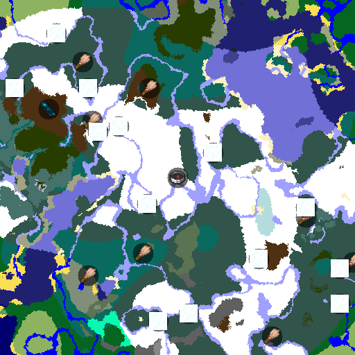 Mapa biomów seeda Minecraft -1202375800404225706 - Śnieżne miasteczko pod biegunem