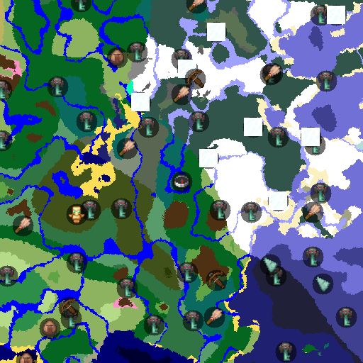 Mapa biomów seeda Minecraft -8724539567136308488 - Śnieżny Sprint z Glitchowanym Portalem