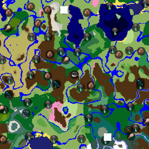 Mapa biomów seeda Minecraft 842595 - Świat Pół na Pół - Róż kontra Zieleń