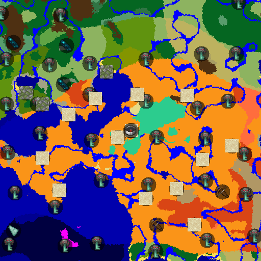 Mapa biomów seeda Minecraft 47634270473 - Świątynia nad wioską zombie