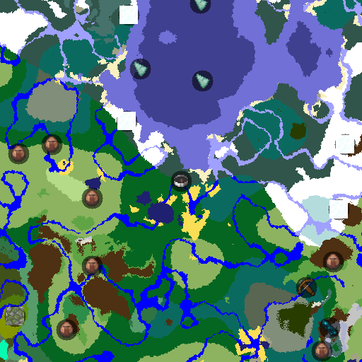 Mapa biomów seeda Minecraft -7819153021380058275 - Tajgowa wioska w samym środku