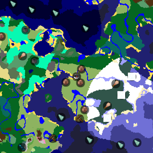 Mapa biomów seeda Minecraft 2755078790510560147 - Trójkąt wiosek z farmą marzeń