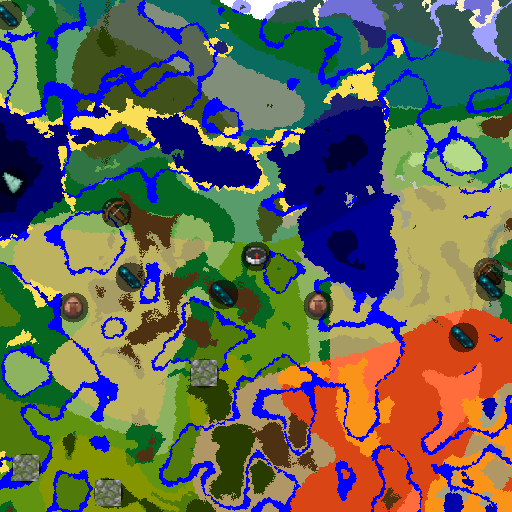 Mapa biomów seeda Minecraft 7901583960864769992 - Trzy pradawne miasta przy twierdzy