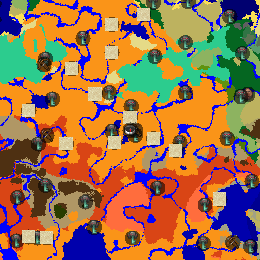 Mapa biomów seeda Minecraft 2183 - Trzy świątynie pod jednym niebem