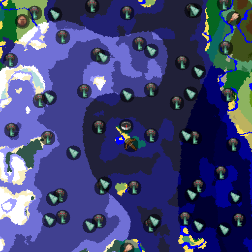 Mapa biomów seeda Minecraft -3177571012084332132 - Wioska i posterunek na wyspie tajgi