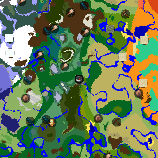Mapa biomów seeda Minecraft 3988218945028357710 - Wioska i Świątynia nad Antycznym Miastem