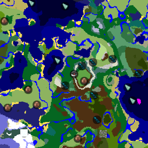Mapa biomów seeda Minecraft 6487992 - Wioska na łące w pierścieniu gór