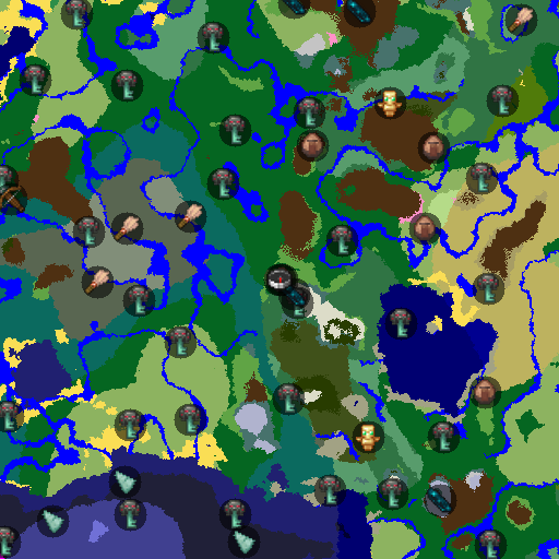 Mapa biomów seeda Minecraft 2422215857861955386 - Wioska w sercu Antycznego Miasta