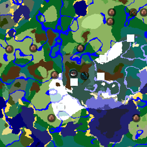 Mapa biomów seeda Minecraft 346037736138 - Wioska w zapadlisku nad lodowym jeziorem