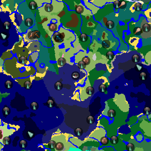Mapa biomów seeda Minecraft 5636173029472278327 - Wioska, Wąwóz i Komnata Prób
