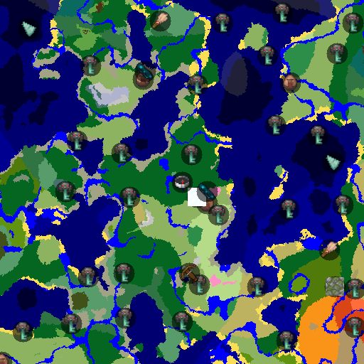 Mapa biomów seeda Minecraft -4507223816094295067 - Wiśniowa Wioska nad Pradawnym Miastem
