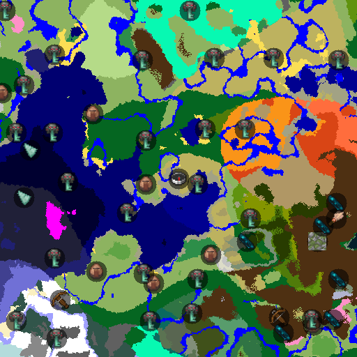Mapa biomów seeda Minecraft 4784511654127731766 - Wszystkie biomy i dwie wioski na start