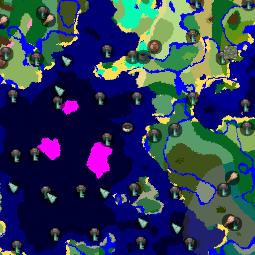 Mapa biomów seeda Minecraft -5816347605376365730 - Wszystkie biomy i komnata prób przy twierdzy