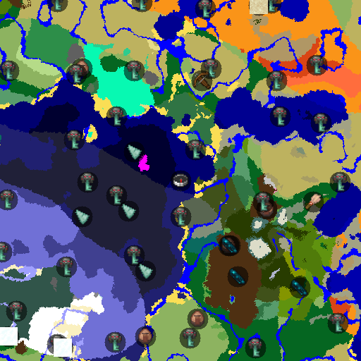 Mapa biomów seeda Minecraft 4405134068028 - Wszystkie biomy w zasięgu 1000 kratek