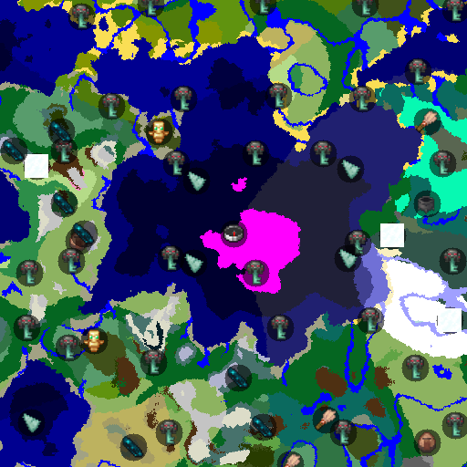 Mapa biomów seeda Minecraft -1751897469576739354 - Wszystkie biomy wokół centralnej wyspy grzybowej
